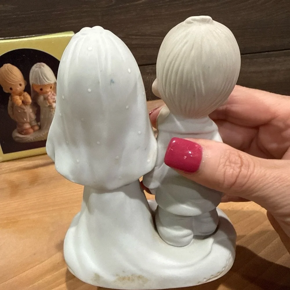 Precious Moments Cream Bride and Groom Wedding Figurine Cake Topper